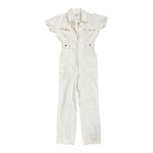 Good American Ivory Fit for Success Denim Straight Leg Jumpsuit S
